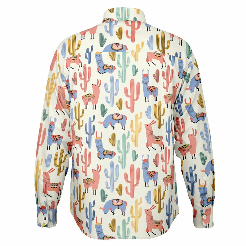 chemise manches longues à motifs lamas