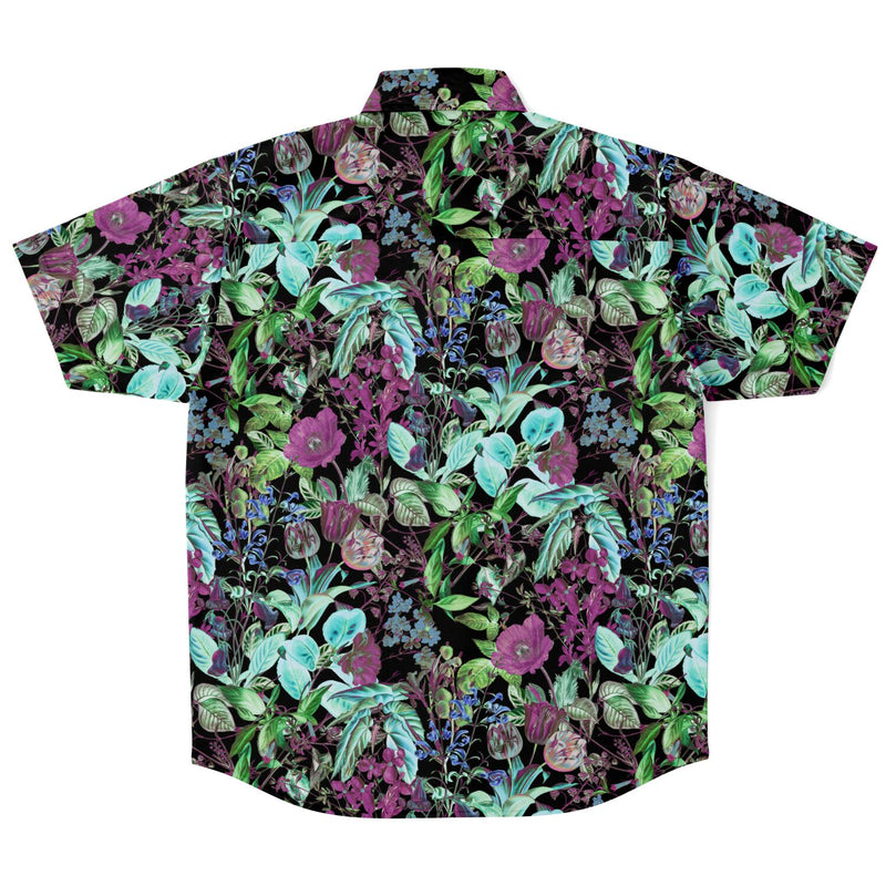 CHEMISE HOMME original floral mauve MANCHES COURTES