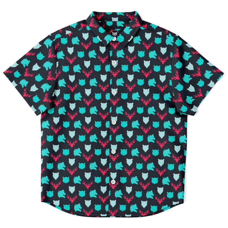 Chemise garçon originale bleue manches courtes