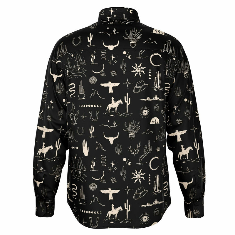 chemise cow-boy noire avec manches longues