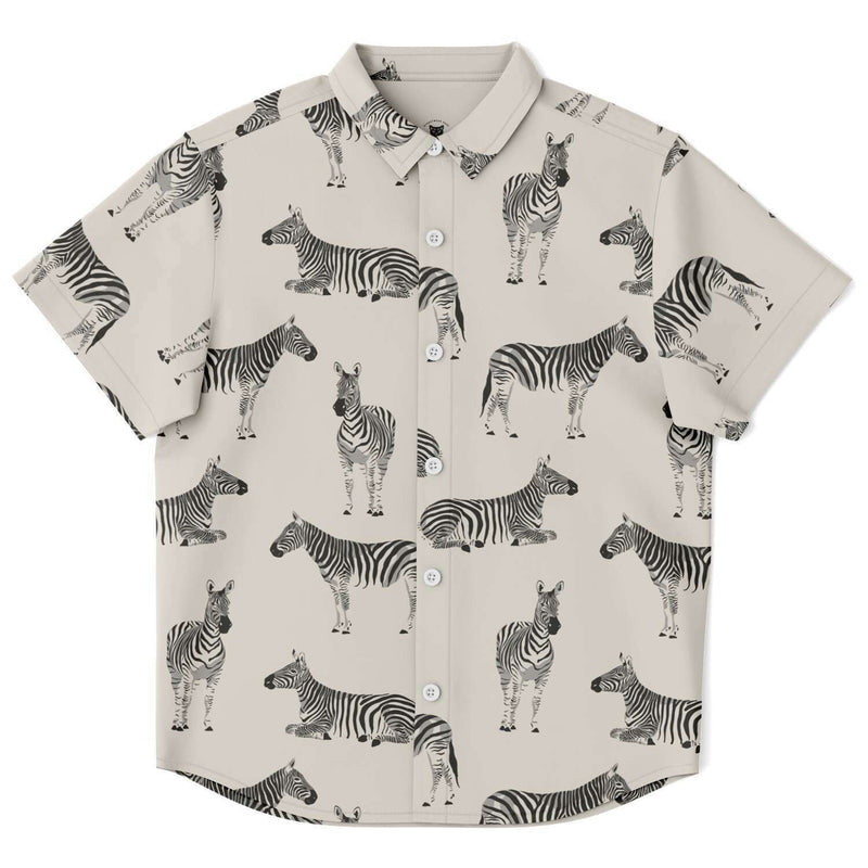 Chemise garçon originale animal zèbre manches courtes