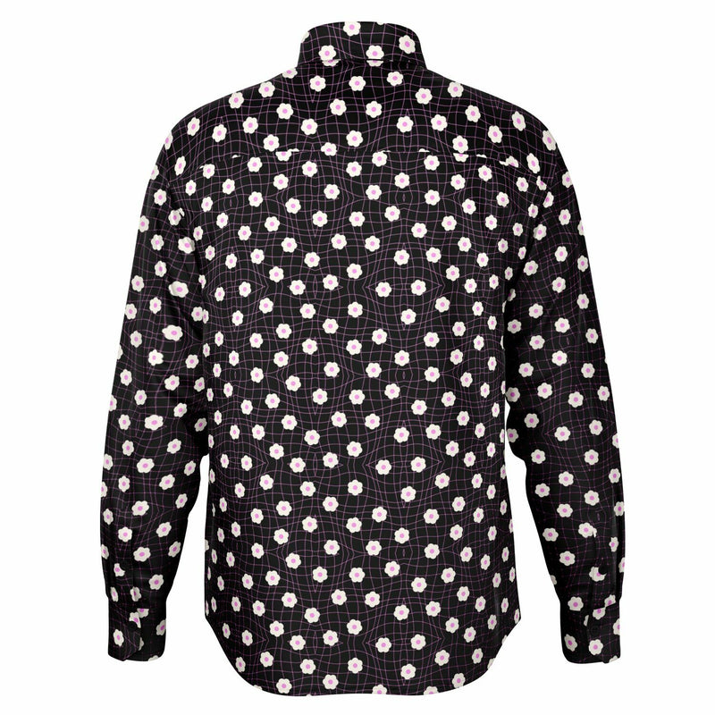 Chemise Homme noire à fleurs - Manches Longues