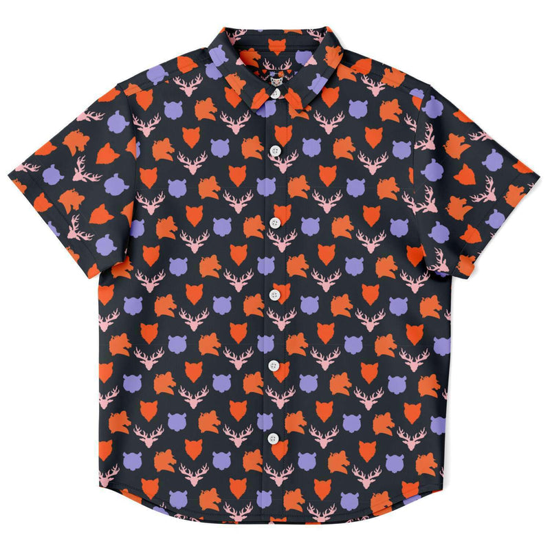 Chemise garçon originale mauve manches courtes