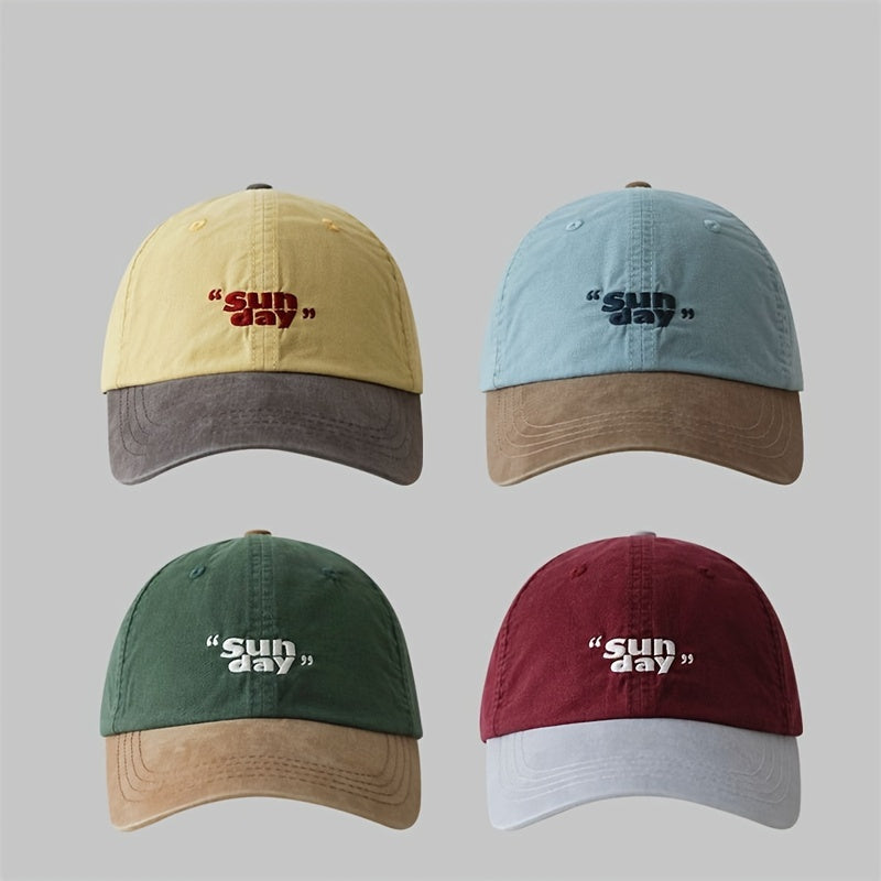 Casquettes de baseball vintage avec broderie « Sun Day »