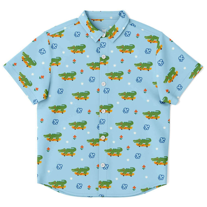 Chemise garçon originale crocodile skateur manches courtes