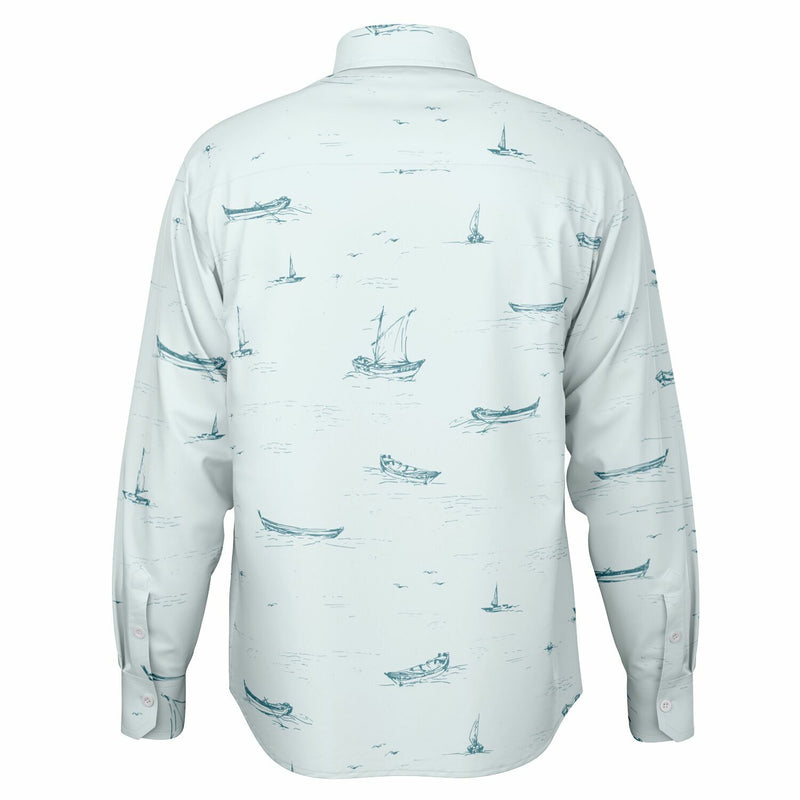 CHEMISE HOMME BLEU CIEL - MANCHES LONGUES à bateaux