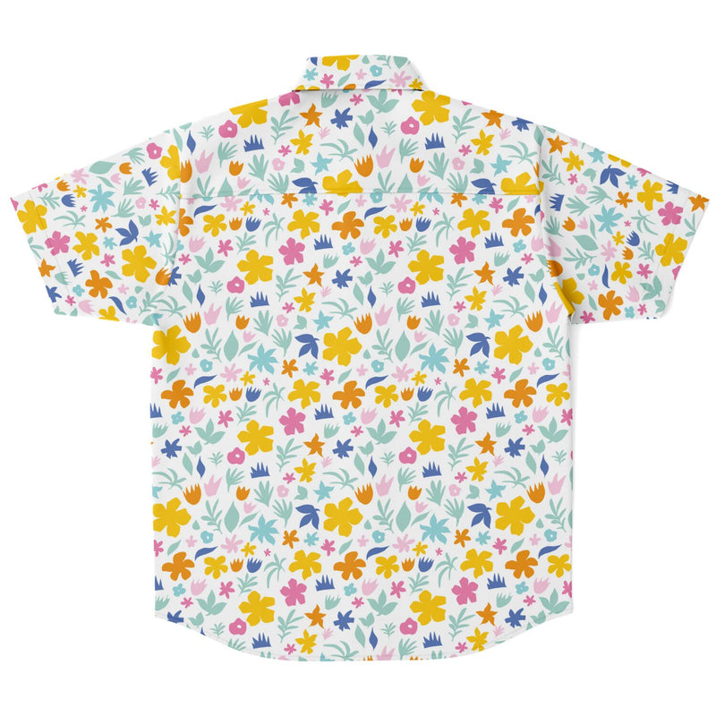Chemise homme manches courtes à fleurs