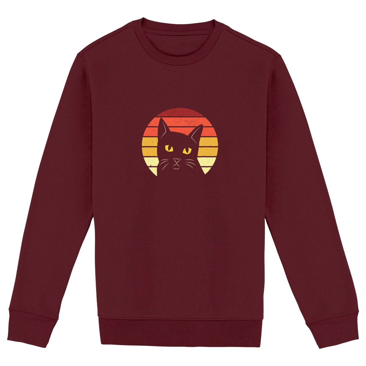 Pull femme - RETRO BLACK CAT - face_bordeaux