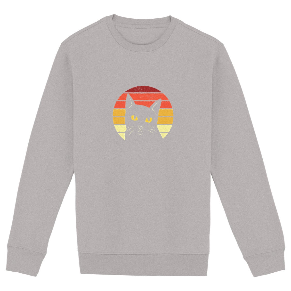 Pull femme - RETRO BLACK CAT - face_gris