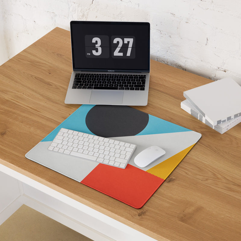 Tapis de souris gaming XXL - Bleu blanc rouge jaune