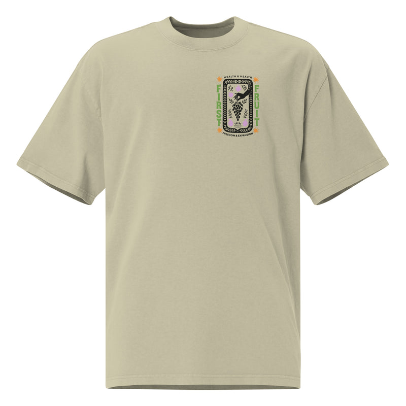 T-shirt oversize délavé - "WEALTH & HELTH"