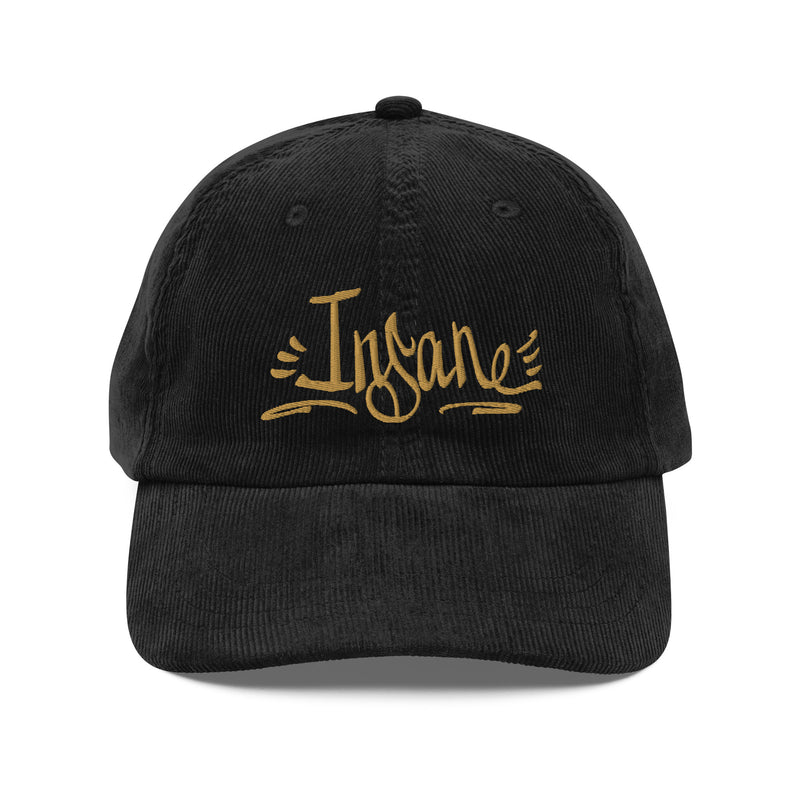 Casquette en velours côtelé brodée - "INSANE"