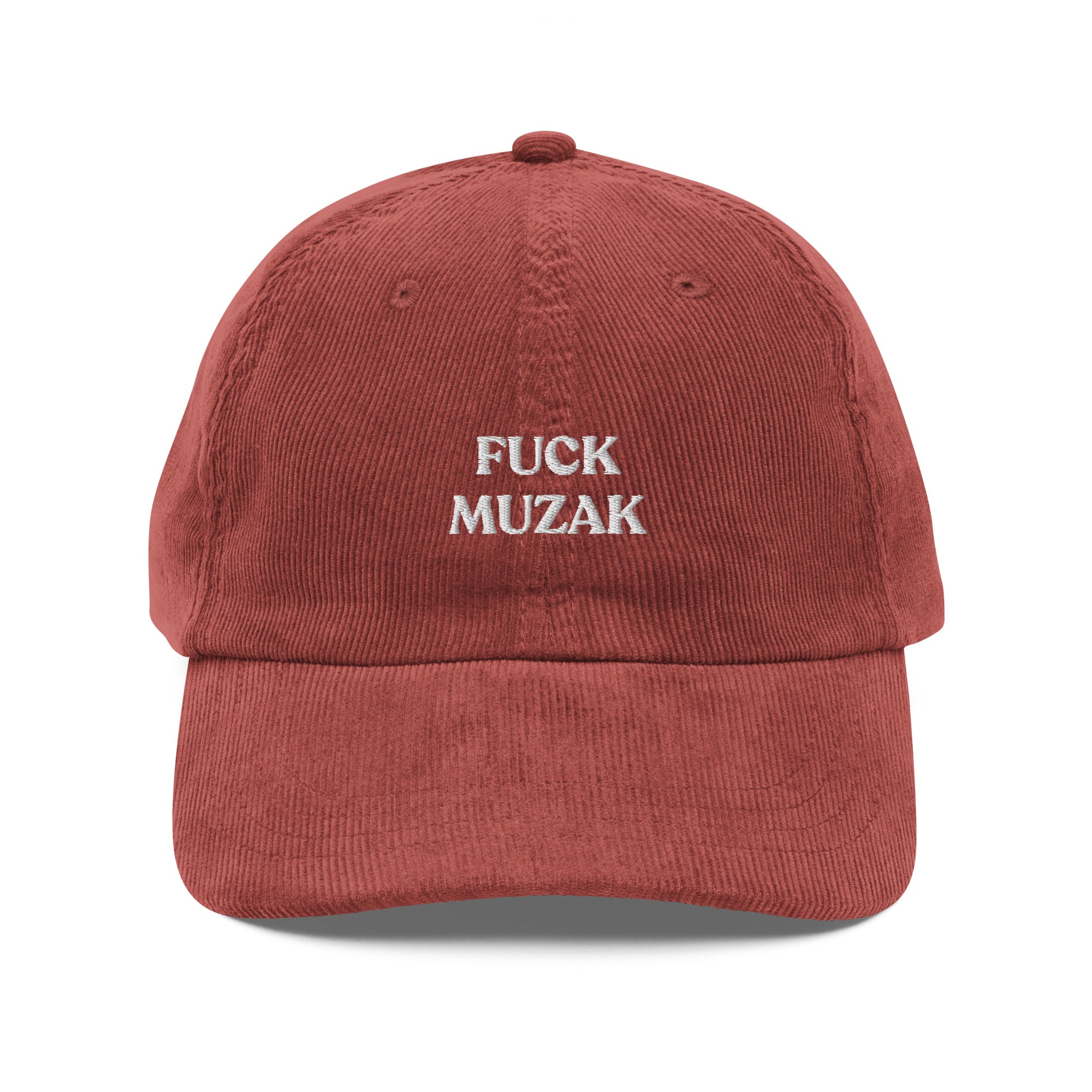 Casquette en velours côtelé - "FUCK MUZAK"