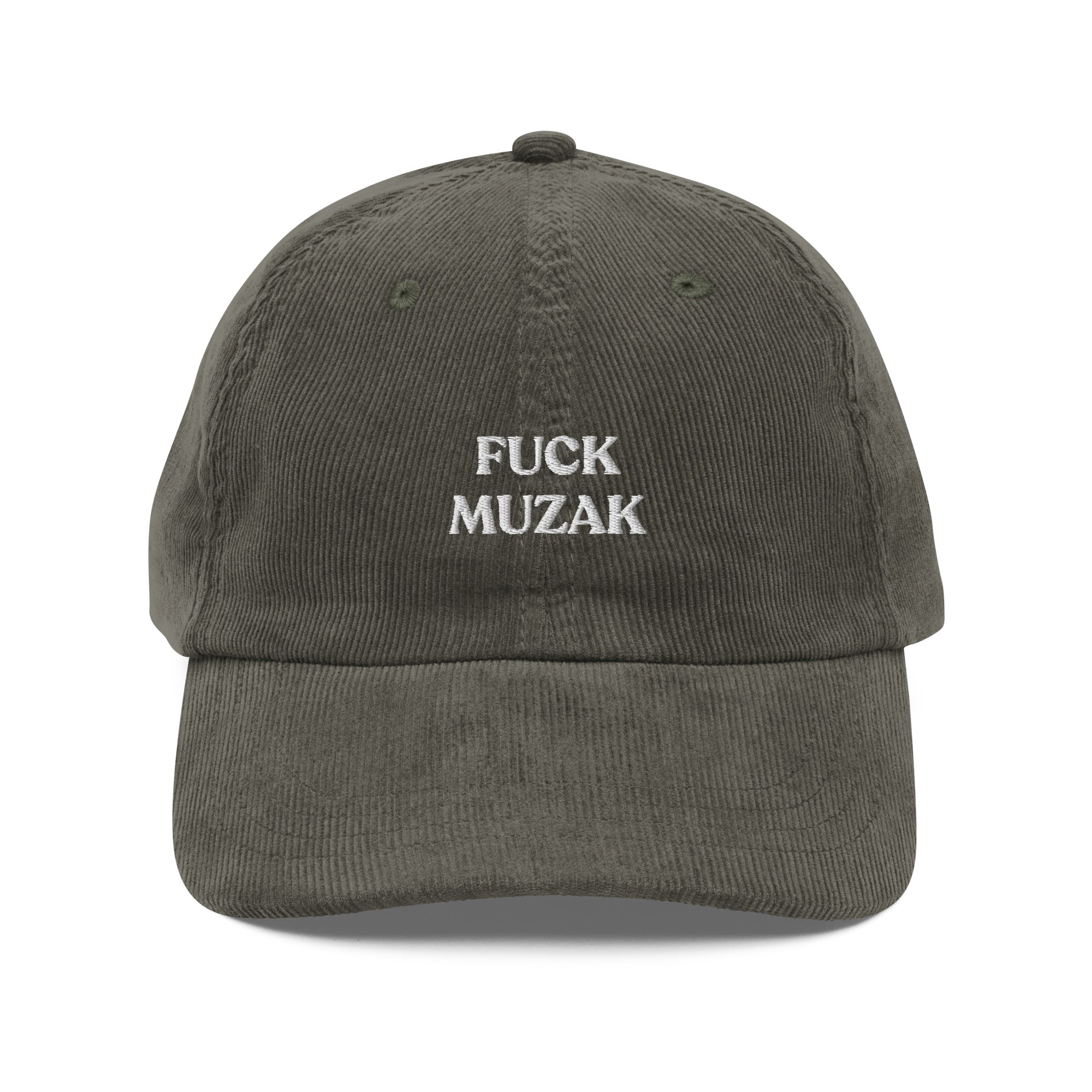 Casquette en velours côtelé - "FUCK MUZAK"