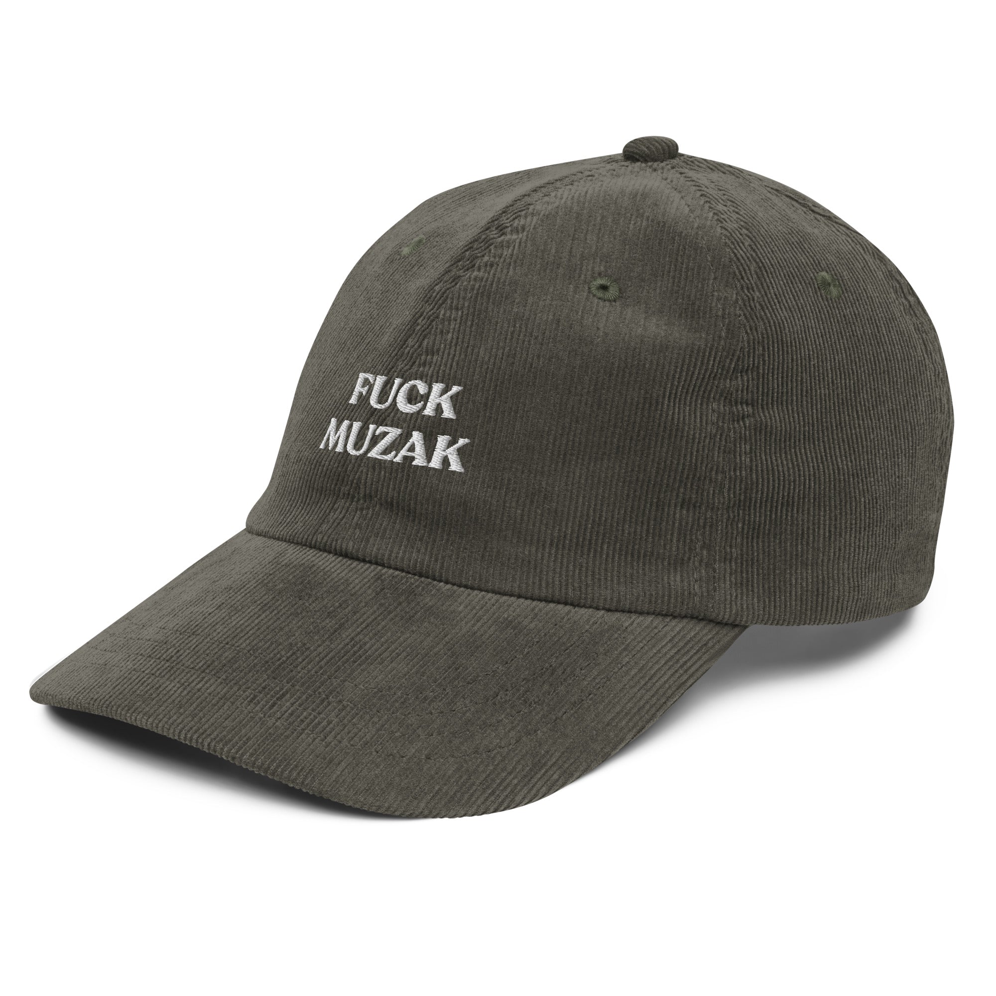 Casquette en velours côtelé - "FUCK MUZAK"