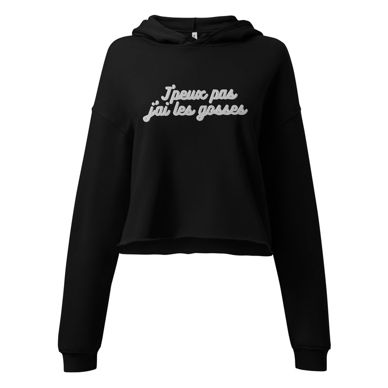 Sweat à Capuche Crop-Top - "J'peux pas j"ai les gosses"