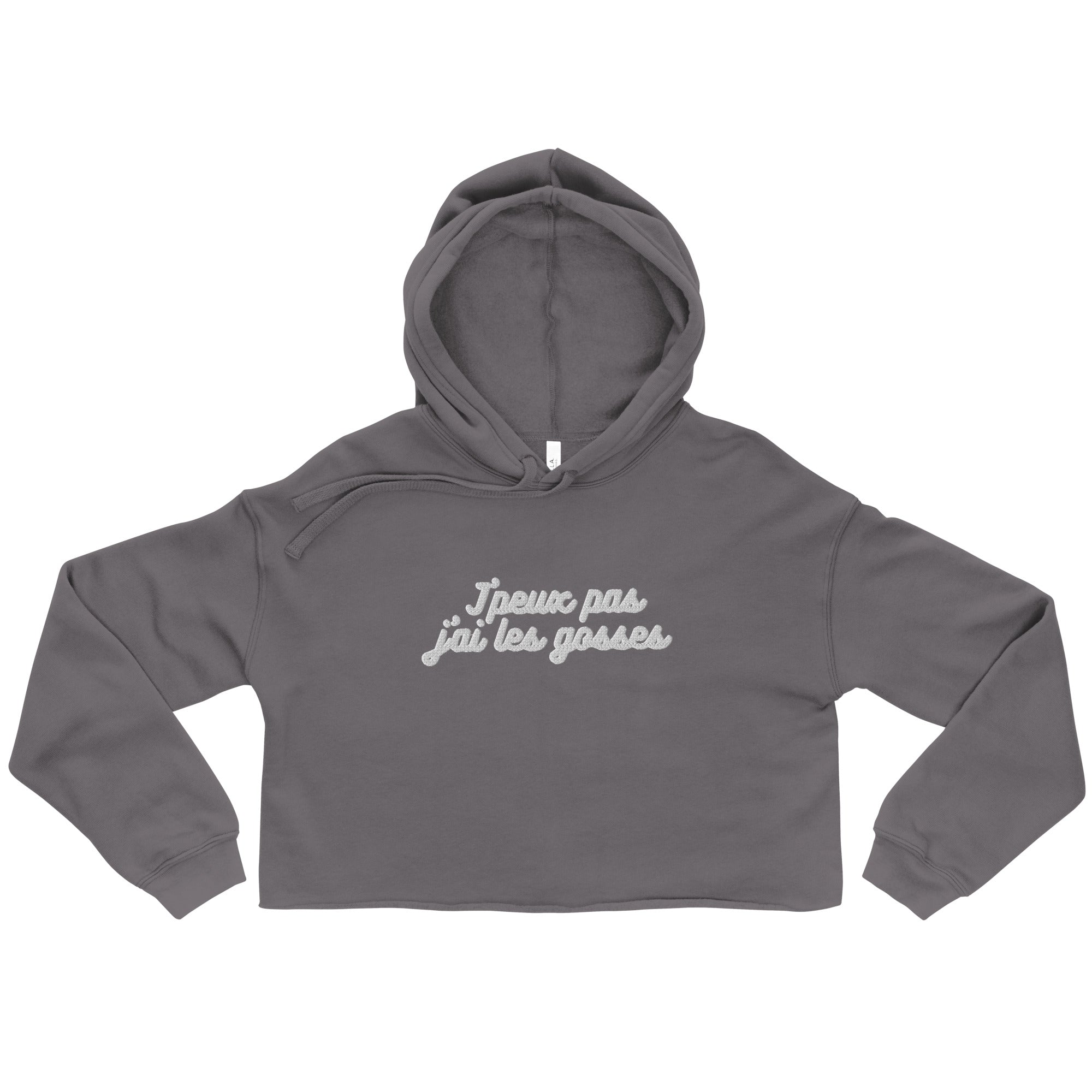 Sweat à Capuche Crop-Top - "J'peux pas j"ai les gosses"