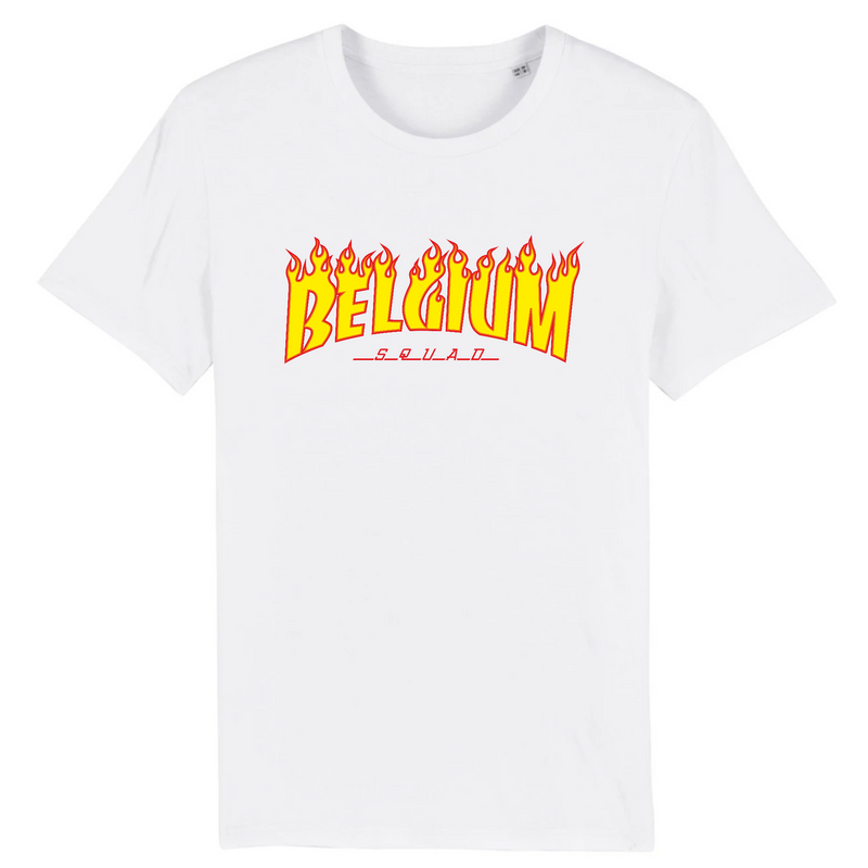 tshirt belge personalise belgium squad en flame
