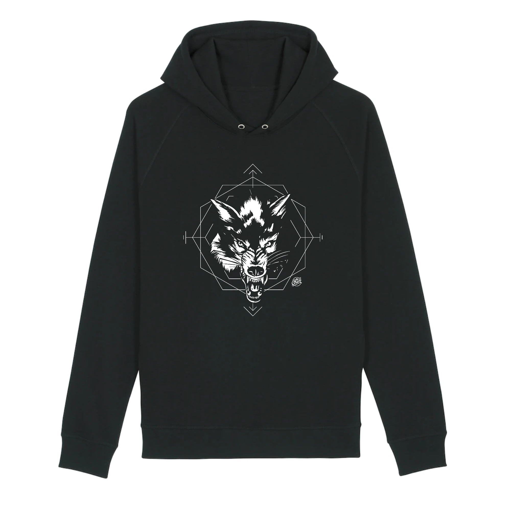 pull Noir tete de loup