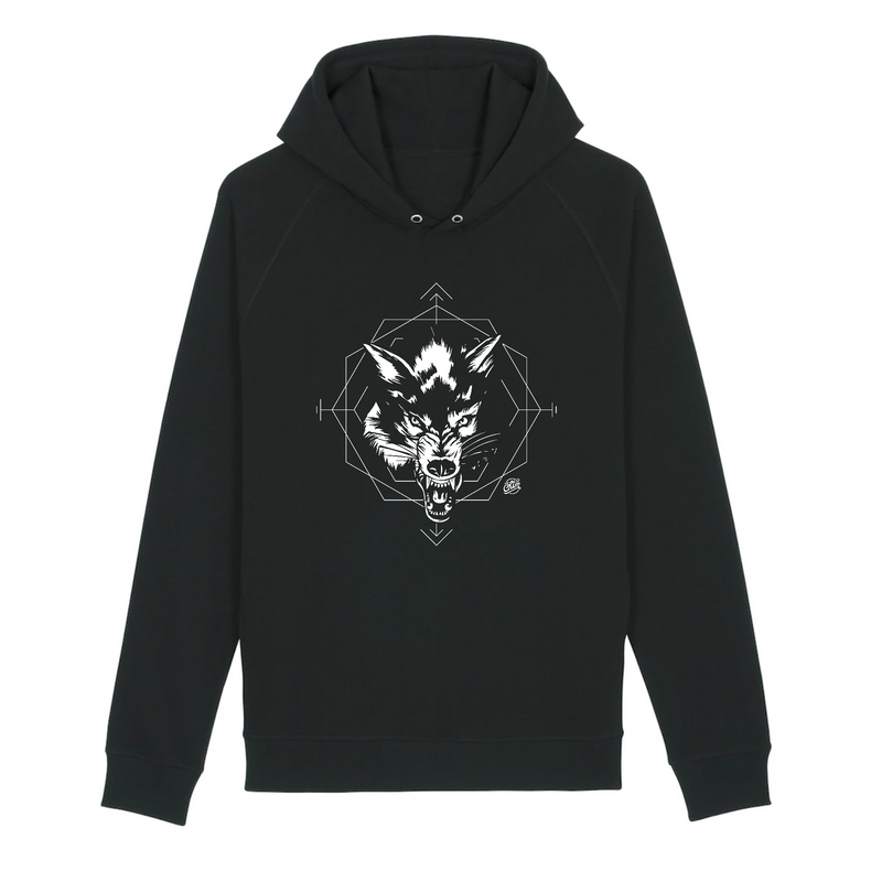 pull Noir tete de loup