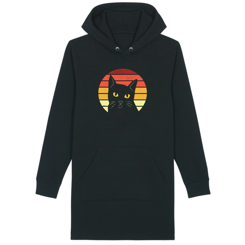 robe a capuche femme bio chat noir