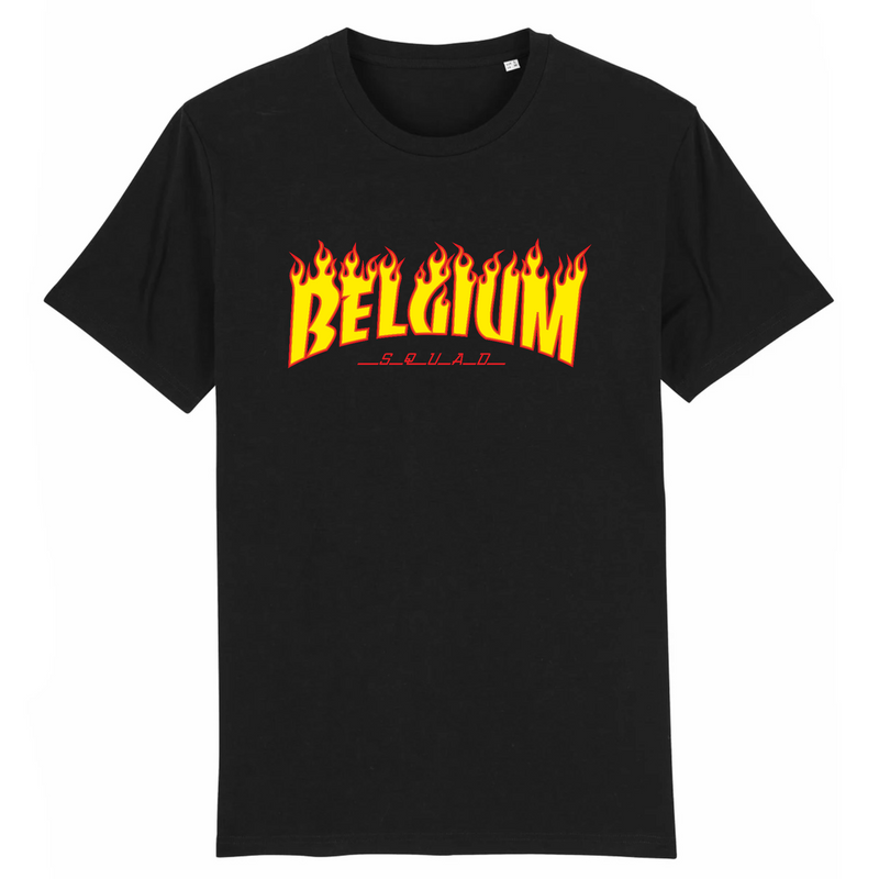 teeshirt belgique euro 2021 imprime belgium squad en flames