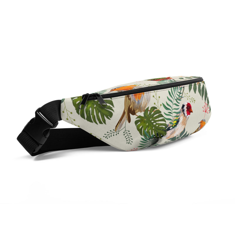 Sac Banane - FEUILLES ET OISEAUX TROPICAUX - from chtmboutique by chtmboutique - SAC BANANE