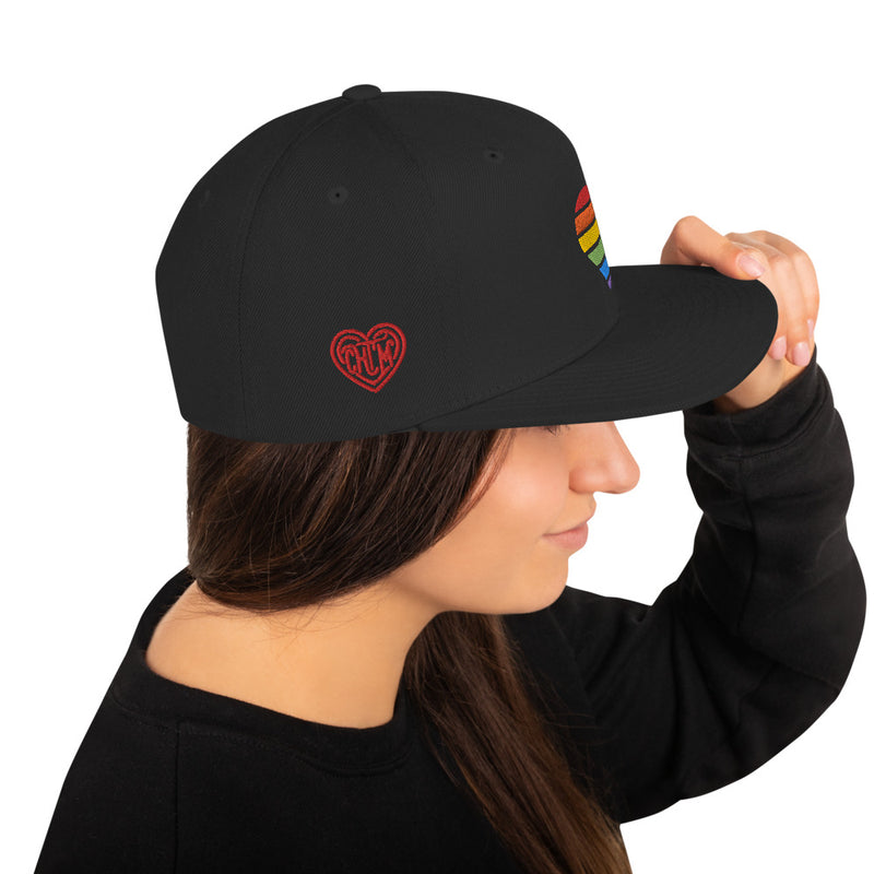 Casquette Snapback - COEUR ARC EN CIEL