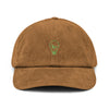 Casquette en velours côtelé brodée