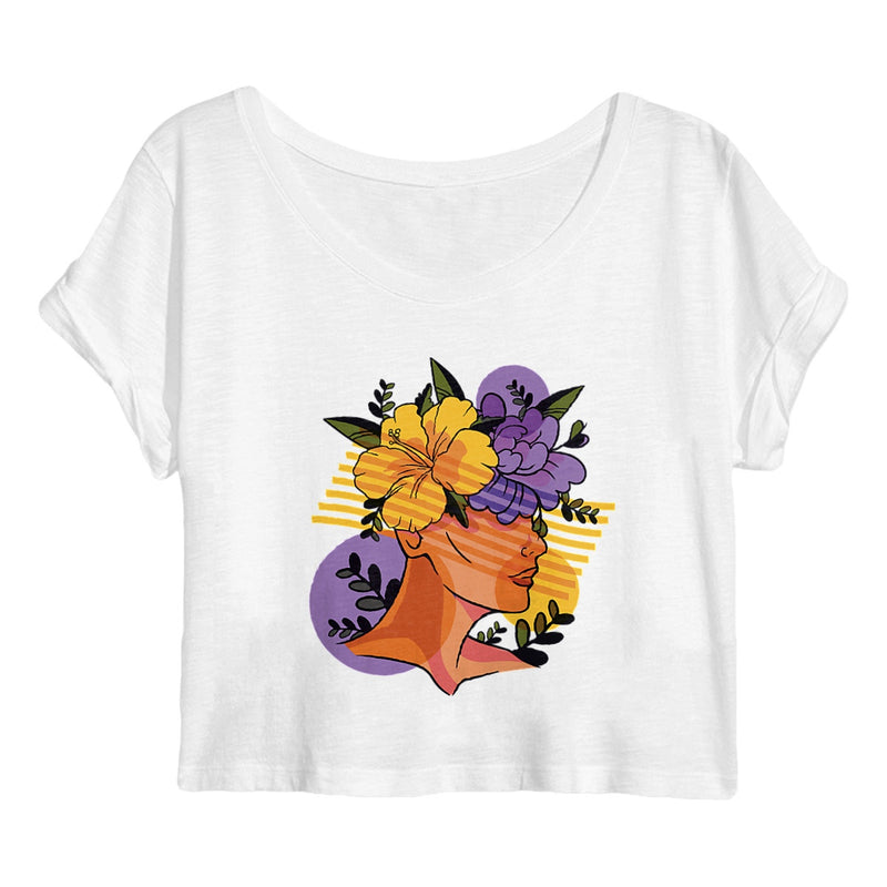 Crop top - WOMAN WITH ART FLOWERS