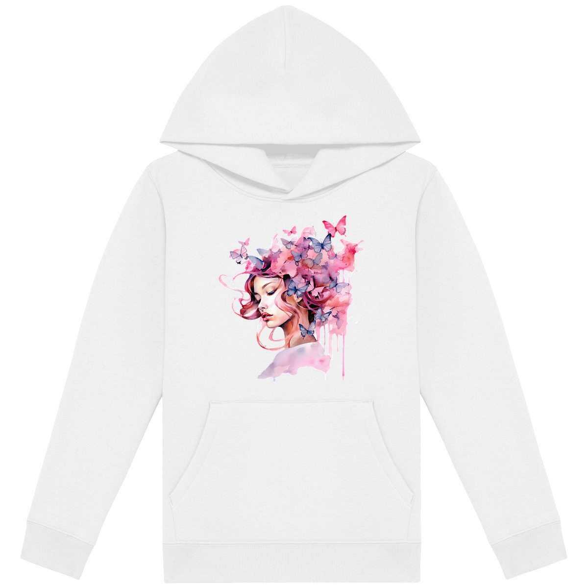 Pull à capuche enfant - Woman butterfly