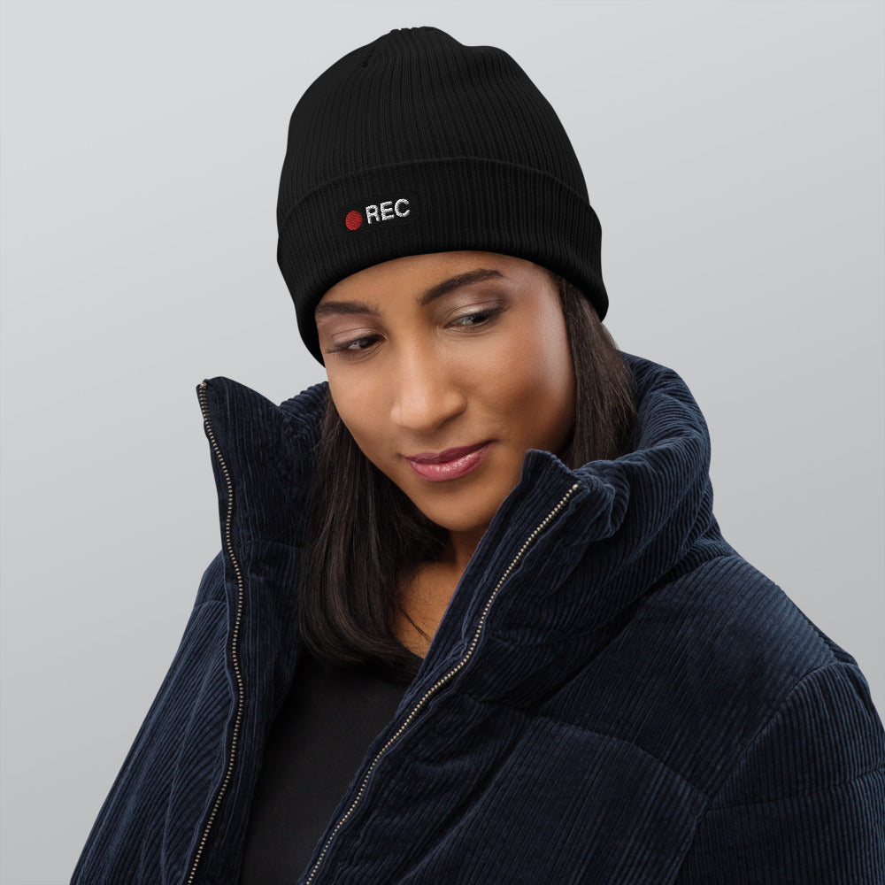 Bonnet côtelé bio - "REC"