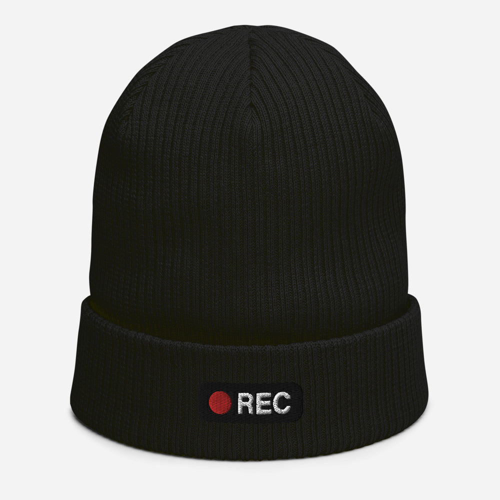 Bonnet côtelé bio - "REC"