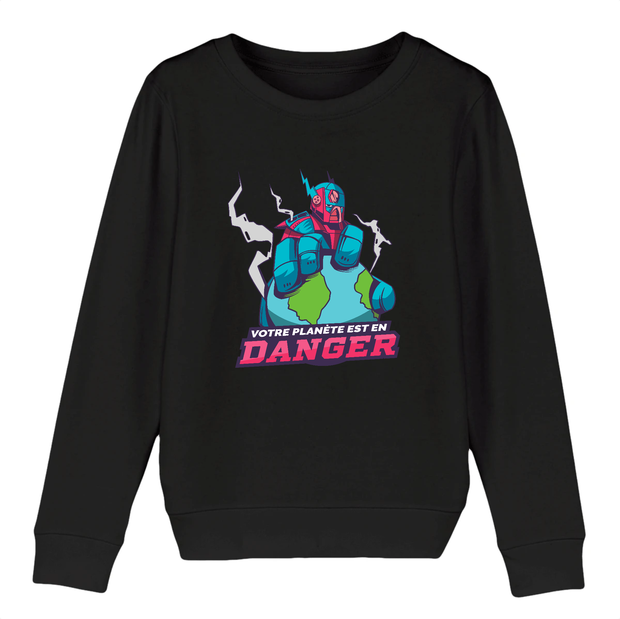 pull enfant robot planete en danger
