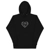 Pull à capuche brodé - Coeur origami