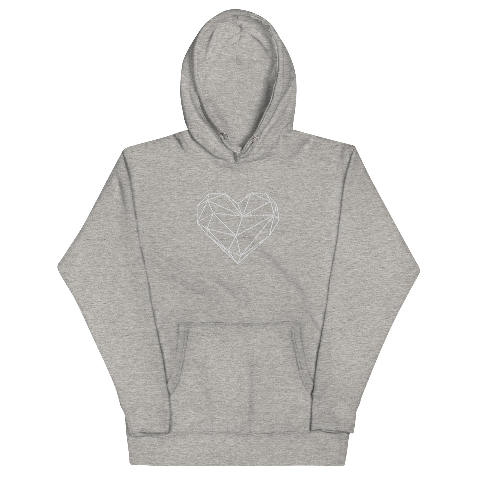 Pull à capuche femme brodé - Coeur origami