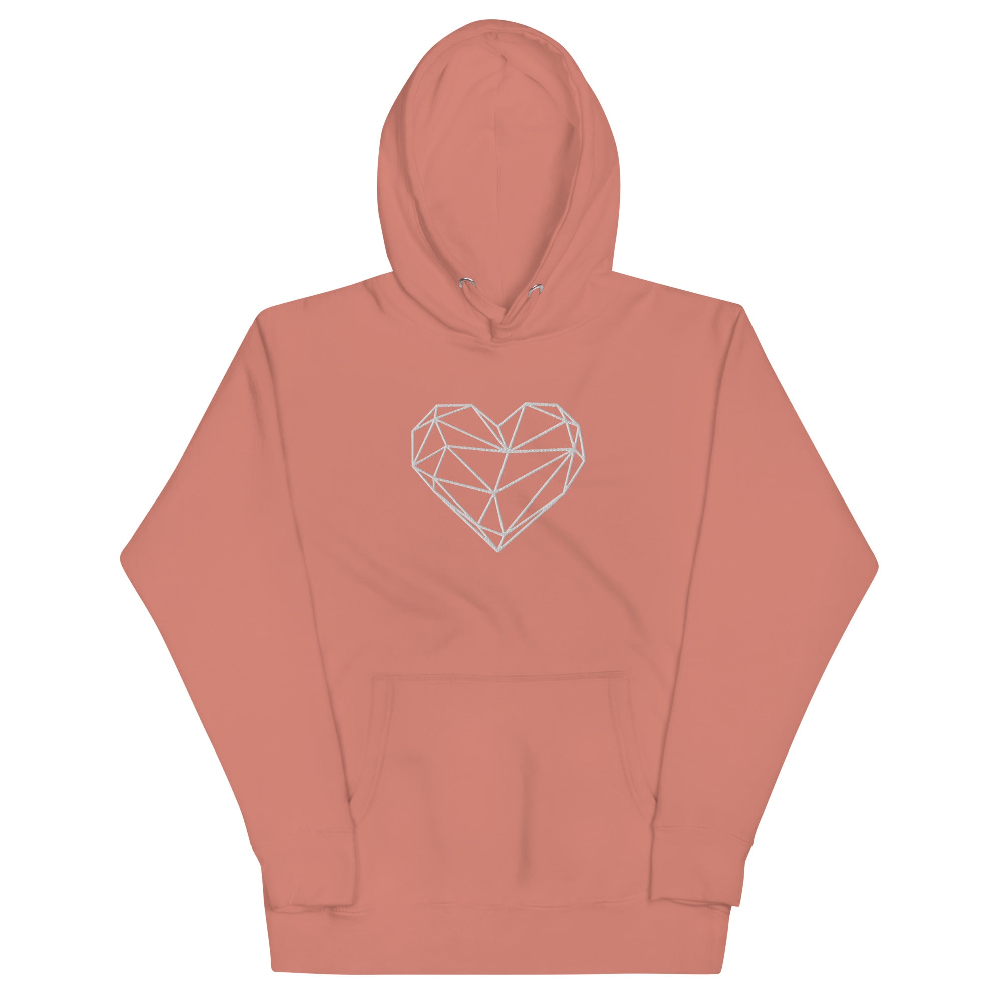 Pull à capuche femme brodé - Coeur origami