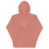 Pull à capuche brodé - Coeur origami