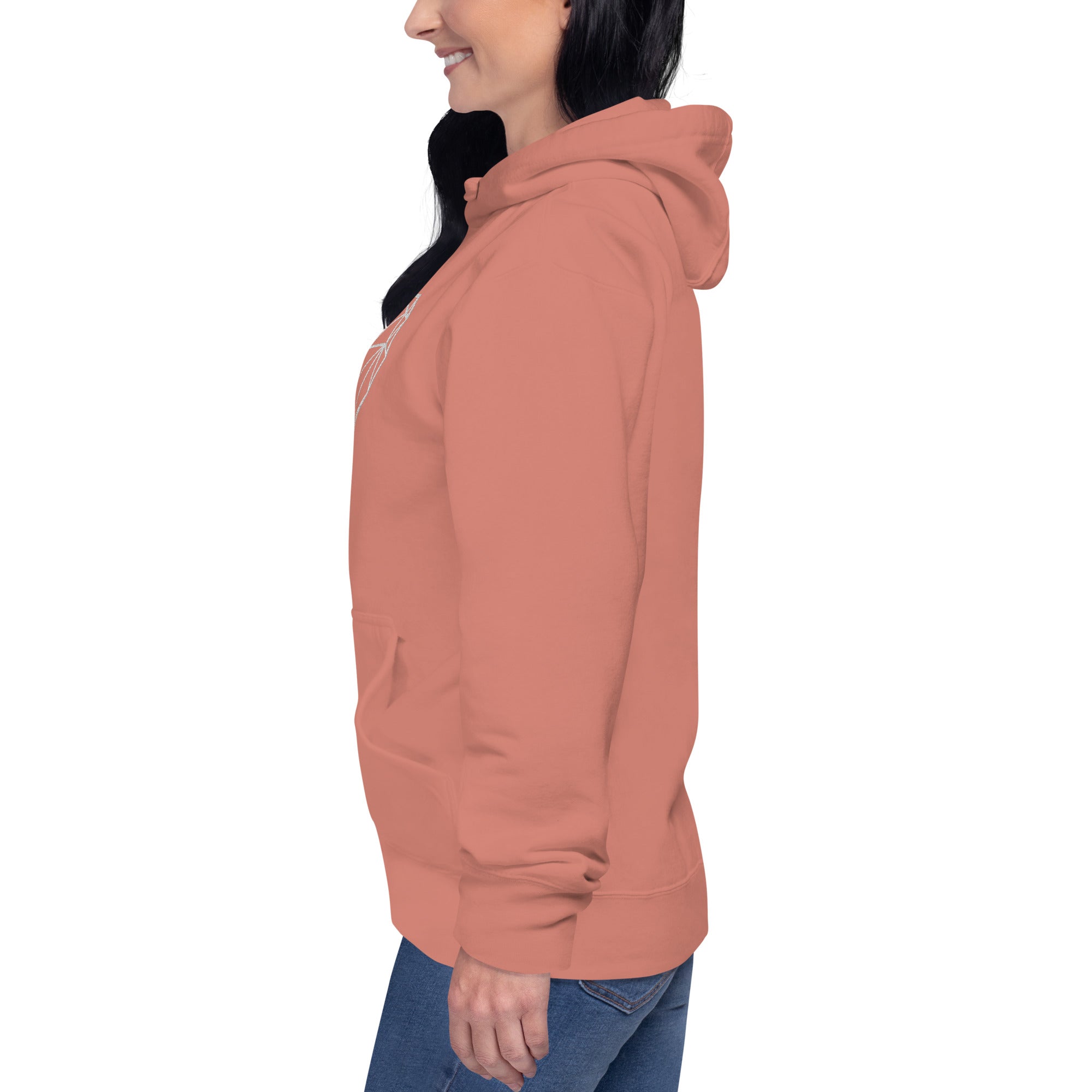 Pull à capuche femme brodé - Coeur origami