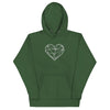 Pull à capuche femme brodé - Coeur origami