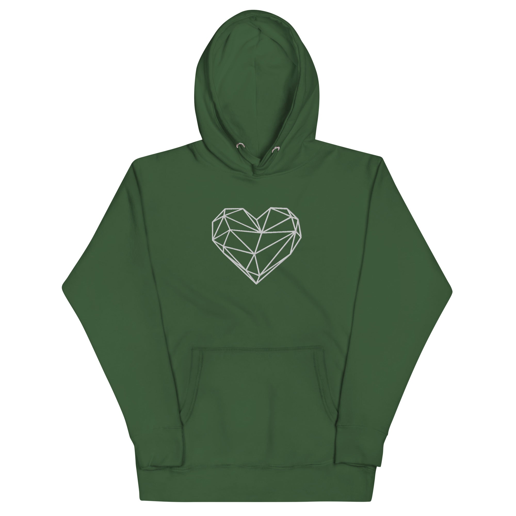 Pull à capuche femme brodé - Coeur origami