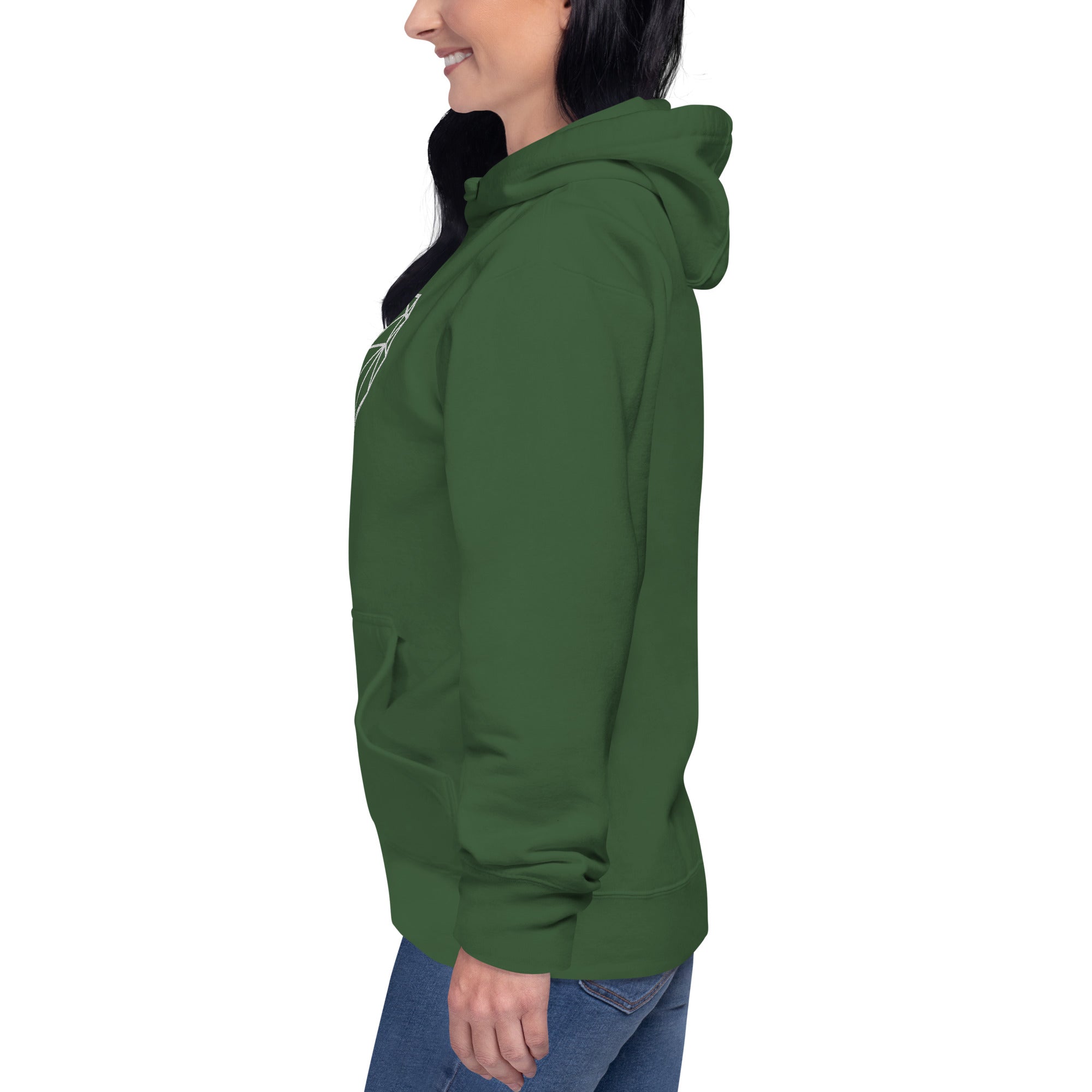 Pull à capuche femme brodé - Coeur origami