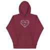 Pull à capuche femme brodé - Coeur origami