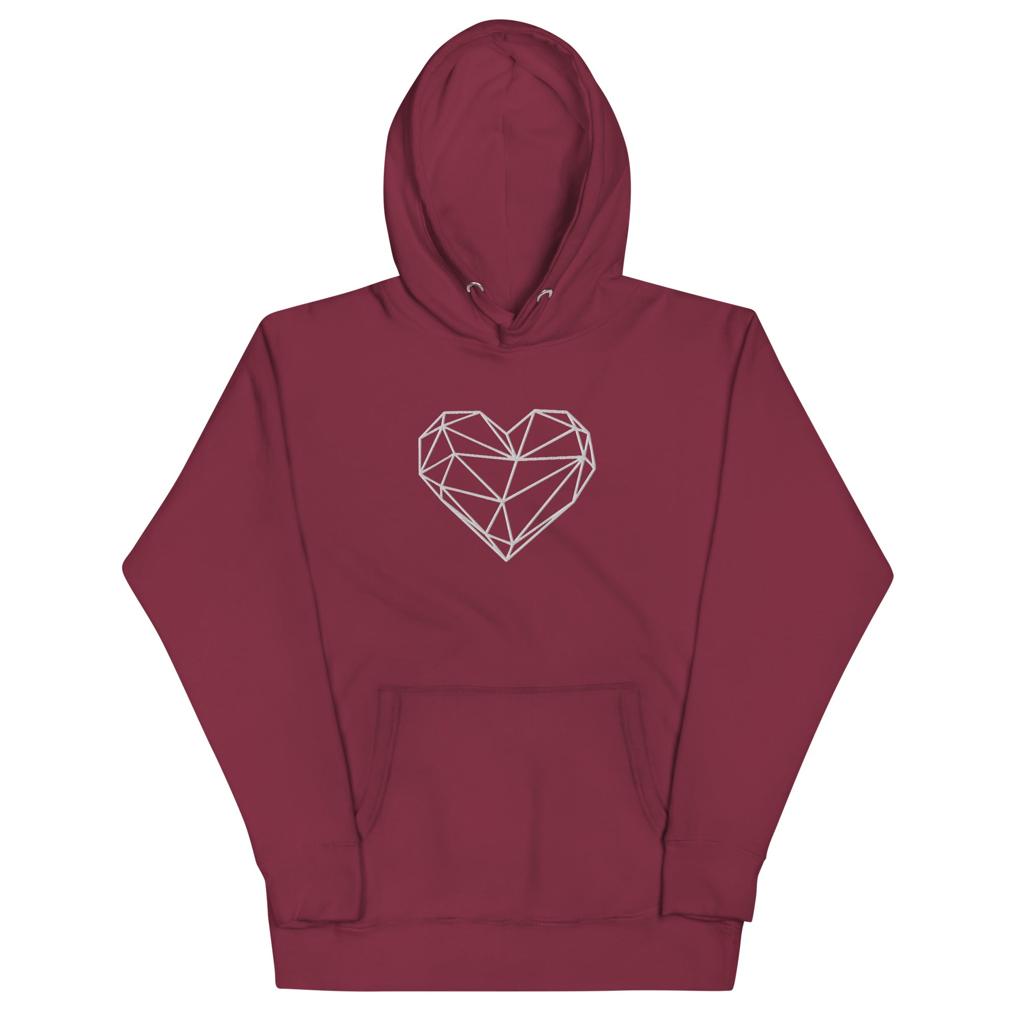 Pull à capuche femme brodé - Coeur origami