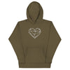Pull à capuche femme brodé - Coeur origami