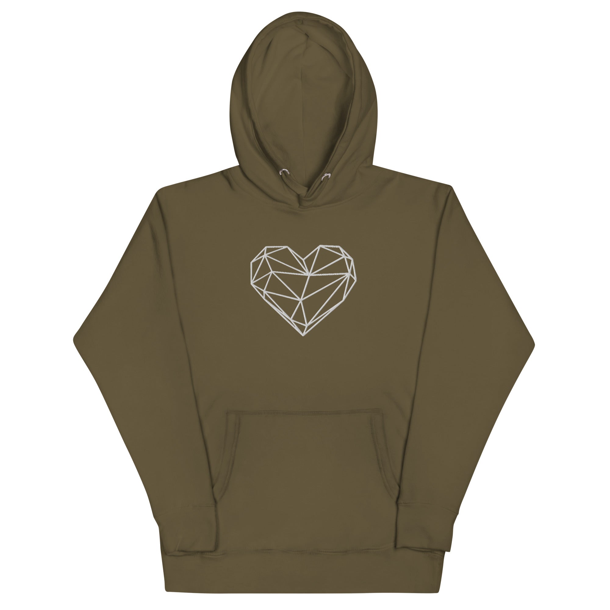 Pull à capuche femme brodé - Coeur origami