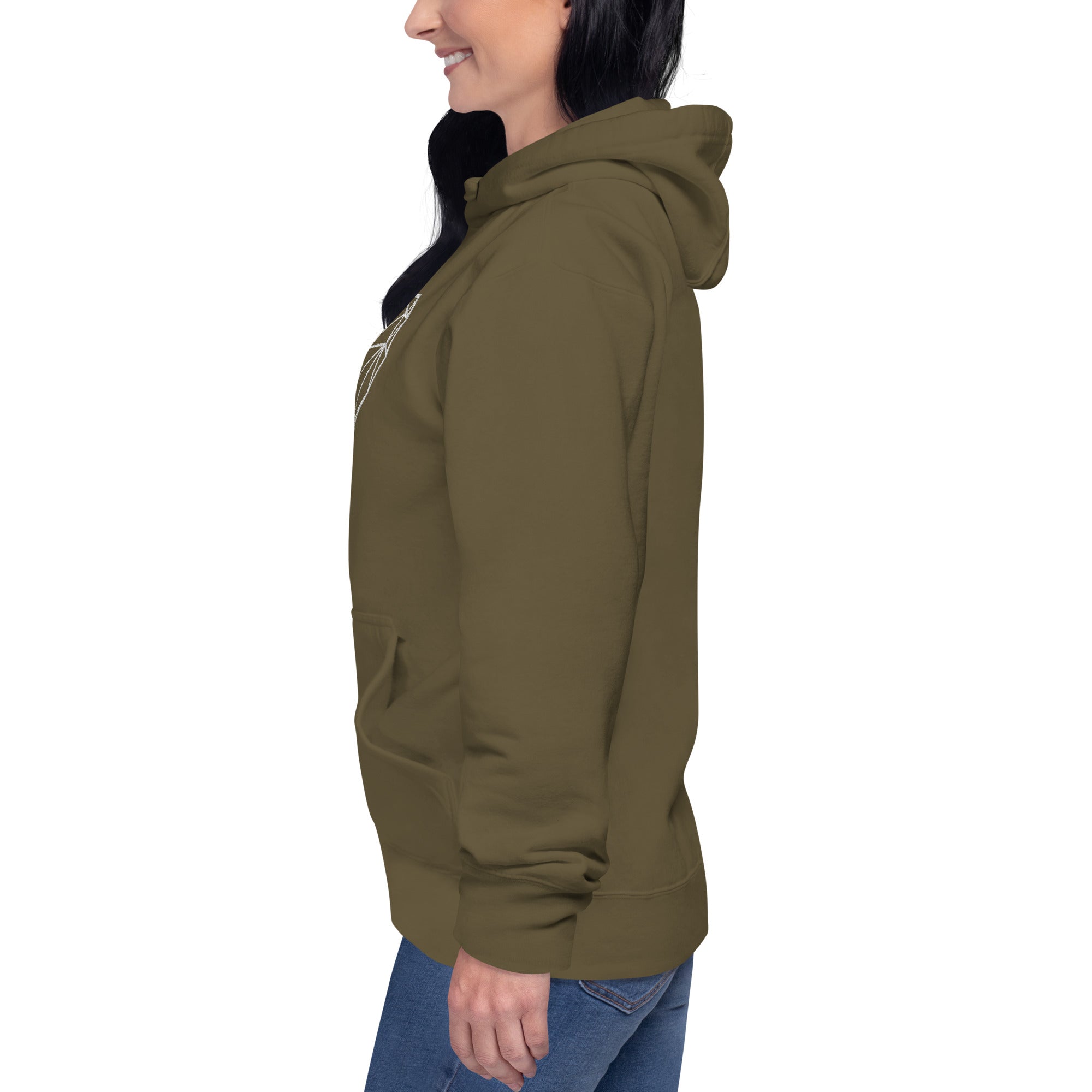 Pull à capuche femme brodé - Coeur origami