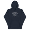 Pull à capuche femme brodé - Coeur origami