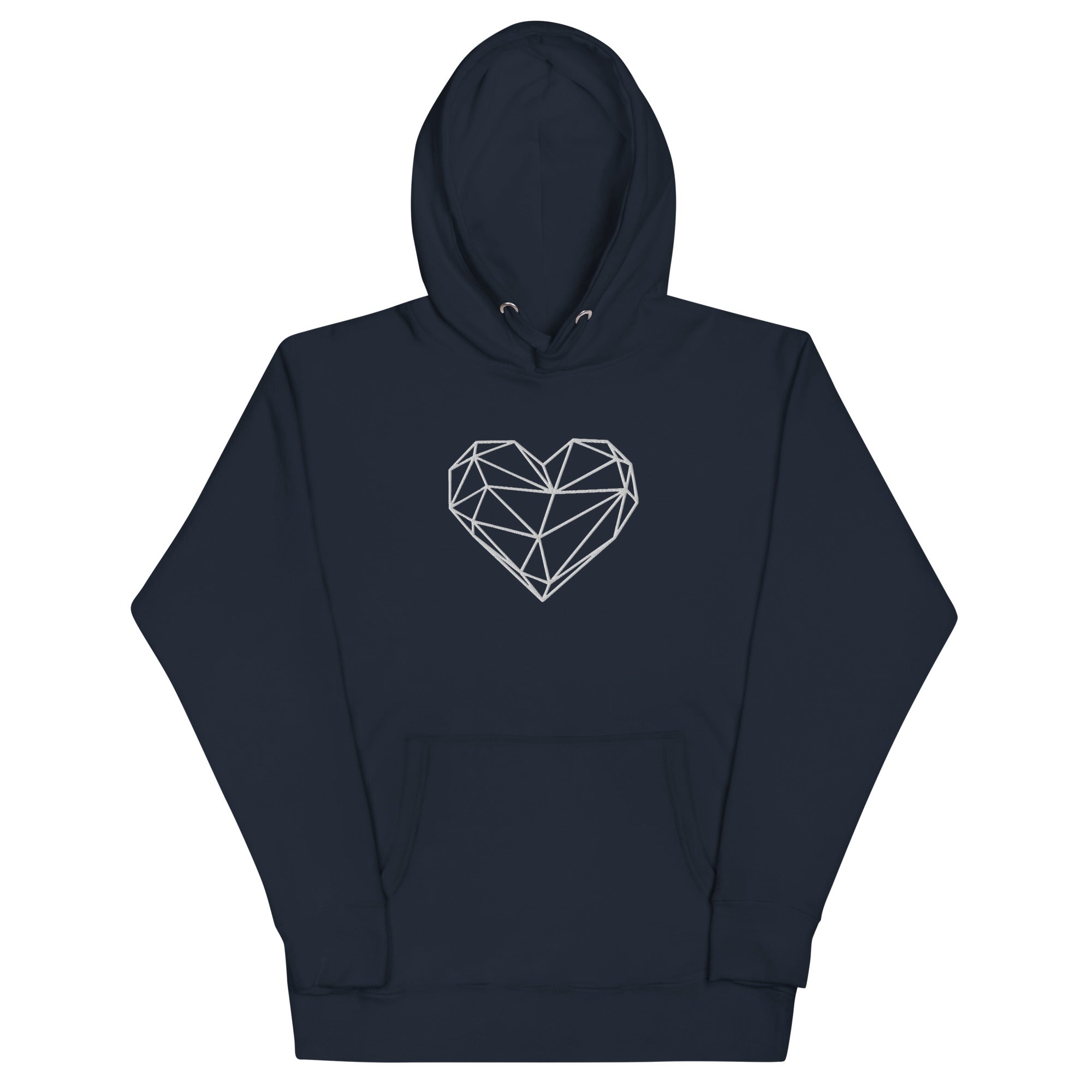 Pull à capuche femme brodé - Coeur origami