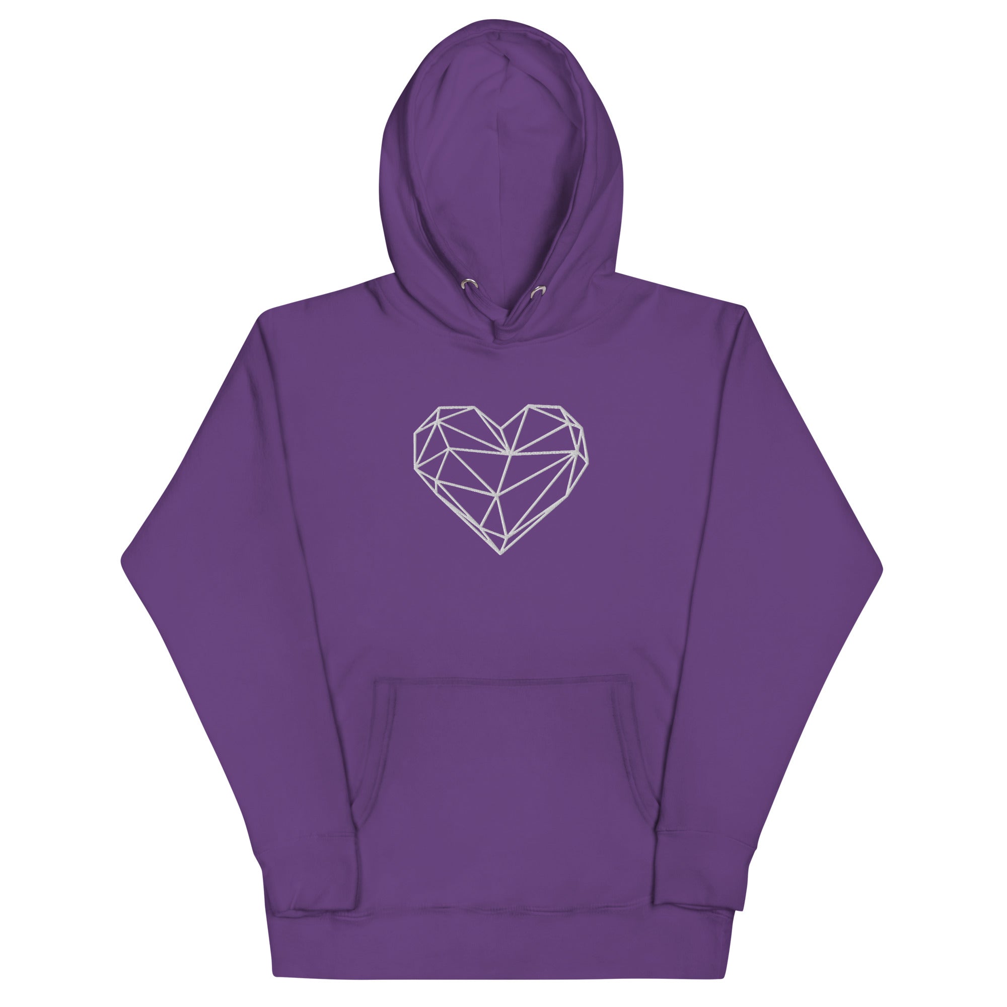 Pull à capuche femme brodé - Coeur origami